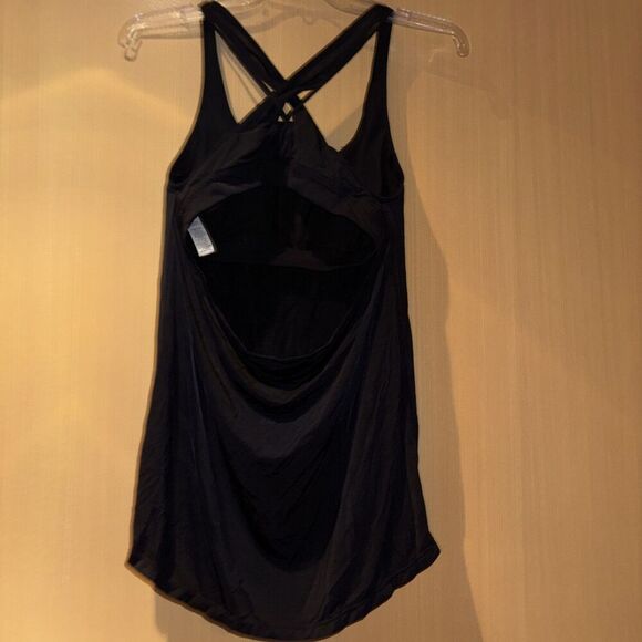 Athleta Women's Transcendence Black Stripe Tank Top Sports Bra Active Small - Picture 4 of 13